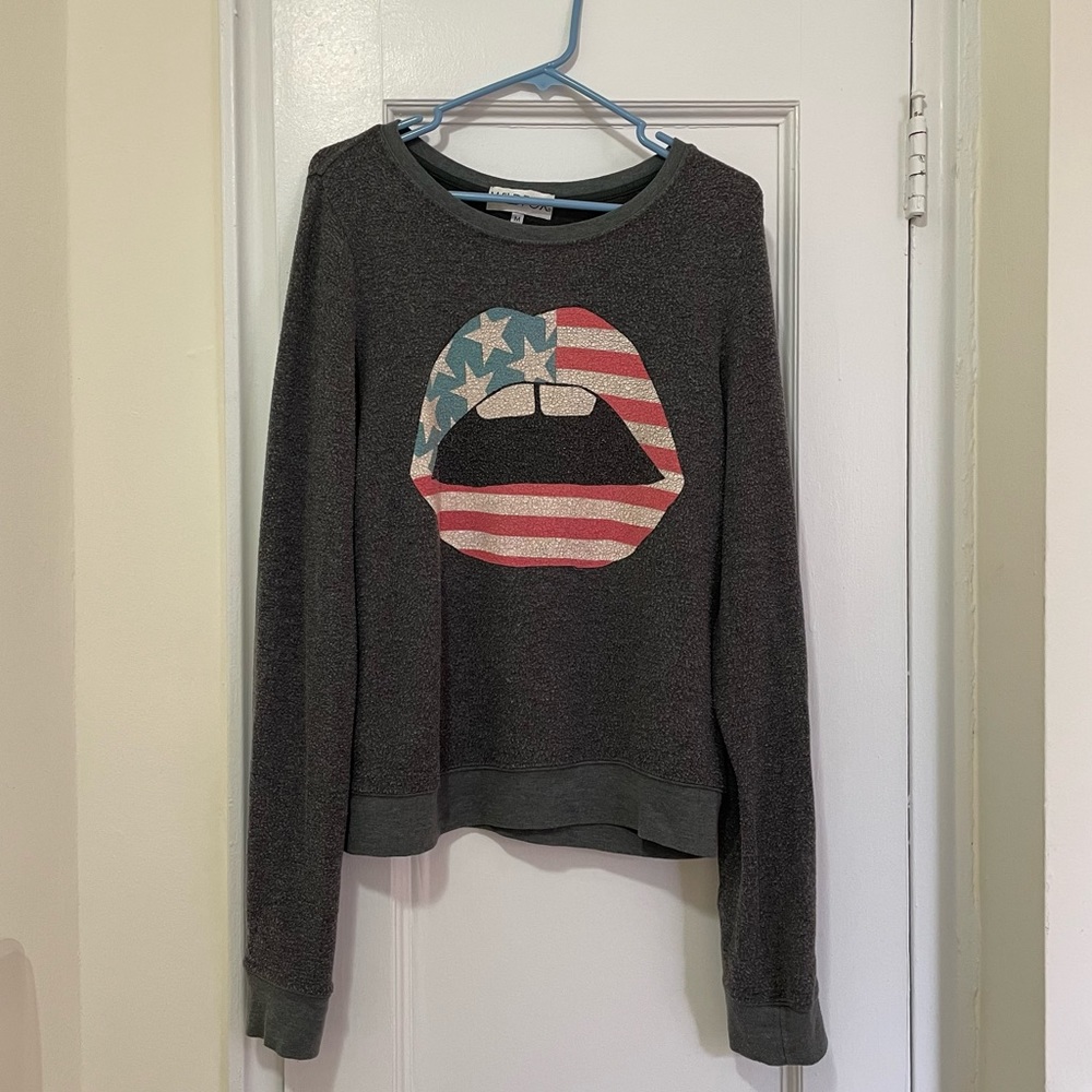 Wildfox, American flag lips sweater